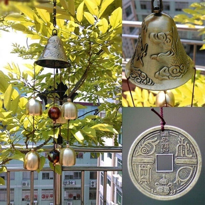 Explosions Six-Tube Retro Classic Metal Wind Chime High Sense Aluminum Tube Metal Hanging Decoration Home Decoration Wind Chime - Image 3